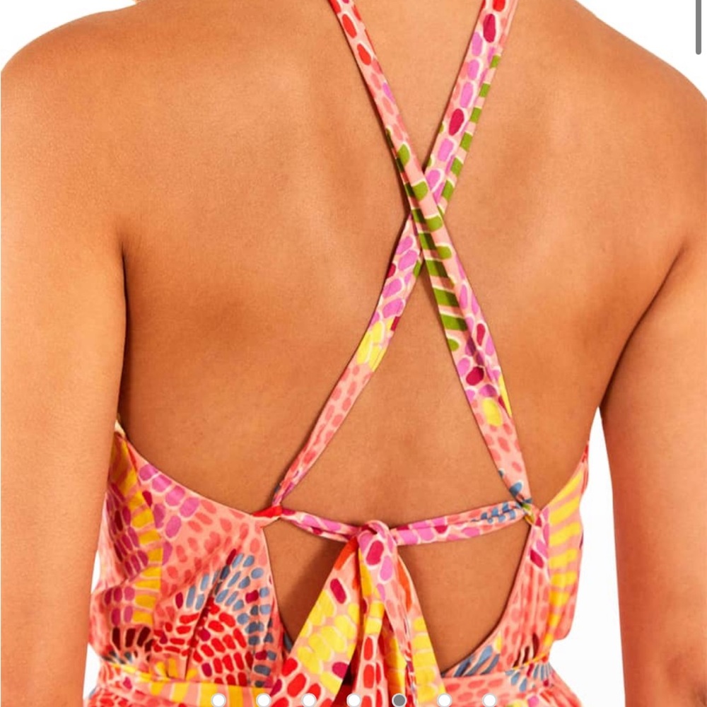 ๐ฅญFARM Rio Mixed Fruit Tiered Crossback Maxi Sundress - Picture 3 of 4